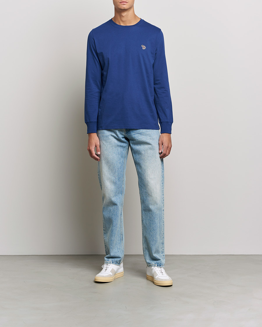 Herr | T-Shirts | PS Paul Smith | Zebra Organic Cotton Long Sleeve T-Shirt Navy