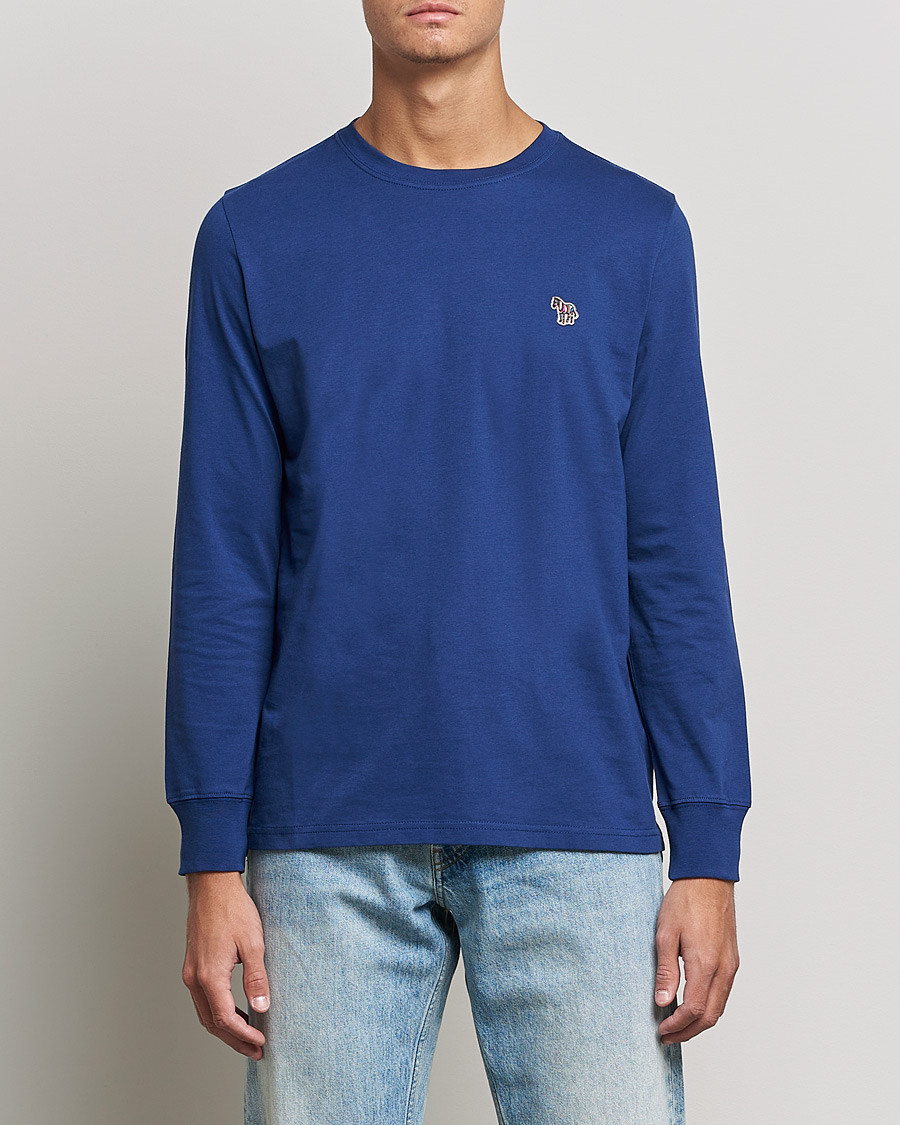 Herr | T-Shirts | PS Paul Smith | Zebra Organic Cotton Long Sleeve T-Shirt Navy