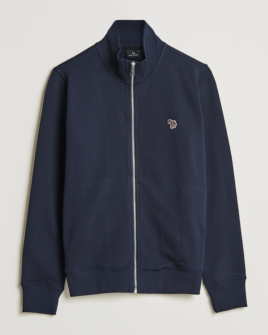 Herr | Tröjor | PS Paul Smith | Organic Cotton Zebra Full Zip Sweater Navy