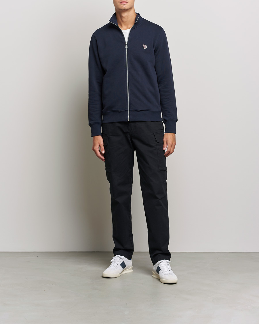 Herr | Tröjor | PS Paul Smith | Organic Cotton Zebra Full Zip Sweater Navy