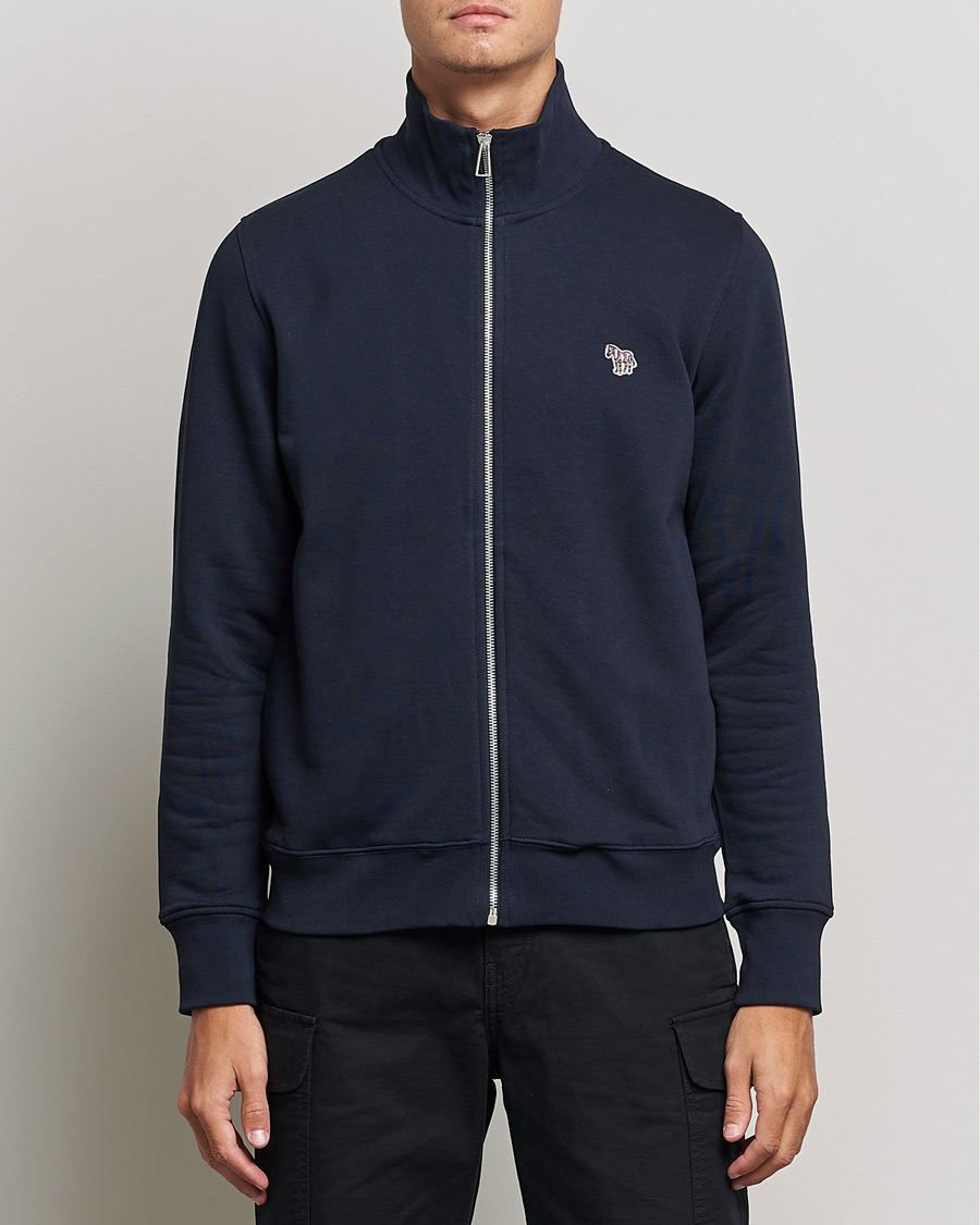 Herr | Tröjor | PS Paul Smith | Organic Cotton Zebra Full Zip Sweater Navy