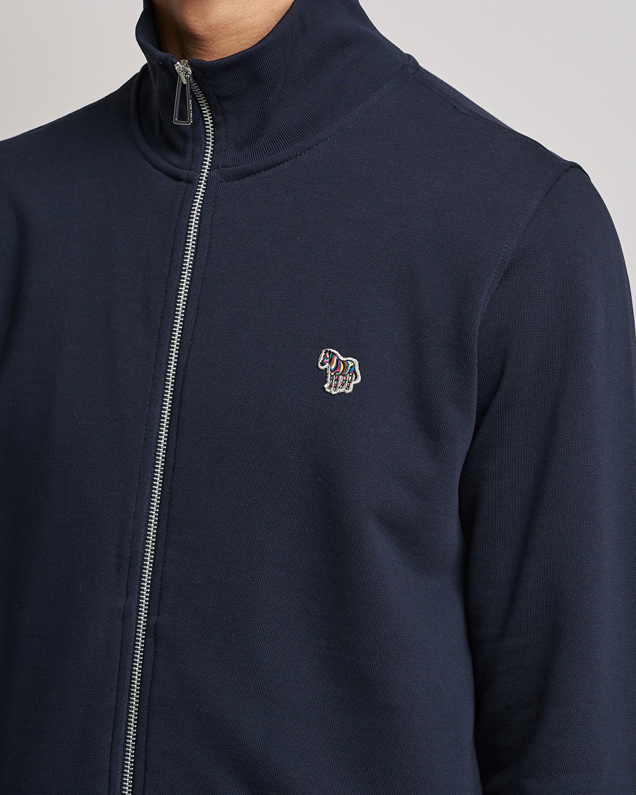Herr | Tröjor | PS Paul Smith | Organic Cotton Zebra Full Zip Sweater Navy