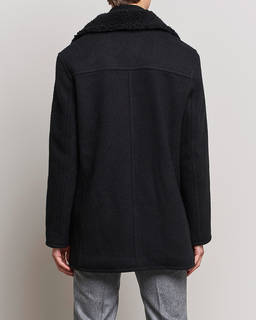 Herr | Jackor | Private White V.C. | The Shearling Car Coat Navy