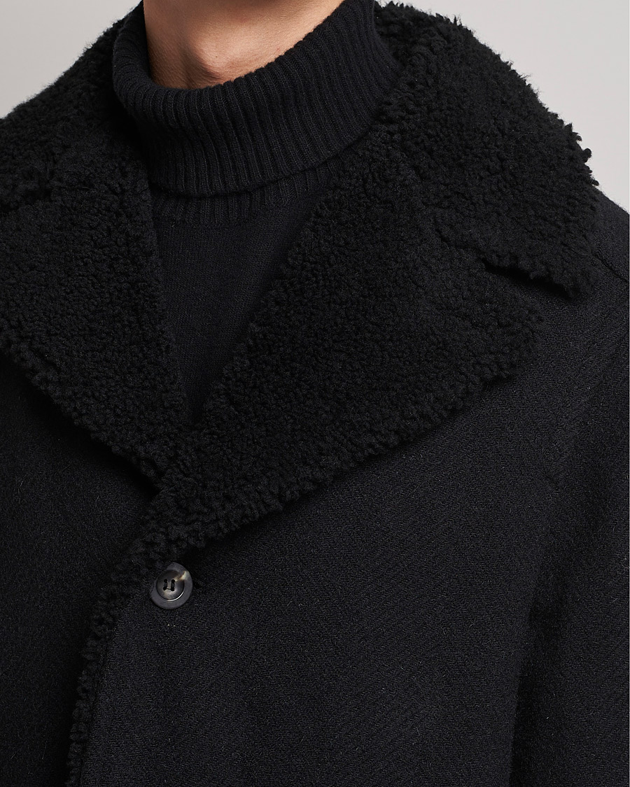 Herr | Jackor | Private White V.C. | The Shearling Car Coat Navy