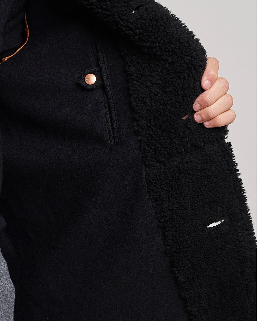 Herr | Jackor | Private White V.C. | The Shearling Car Coat Navy