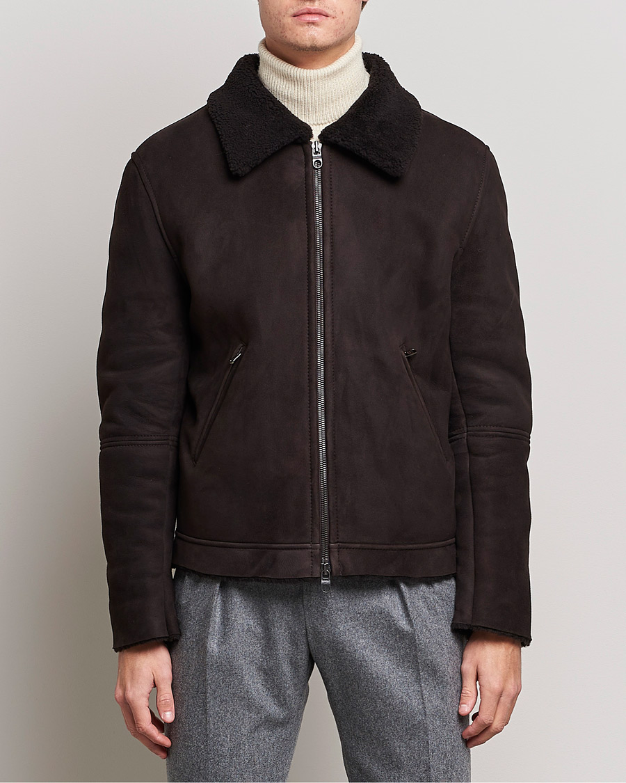 Herr | Jackor | Private White V.C. | The Shearling Flight Jacket Brown