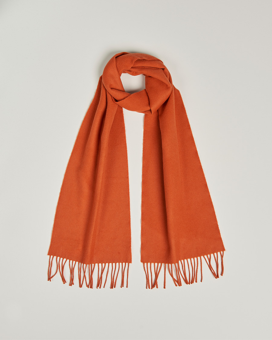 Herr | Begg & Co Vier Lambswool/Cashmere Solid Scarf Orange | Begg & Co | Vier Lambswool/Cashmere Solid Scarf Orange