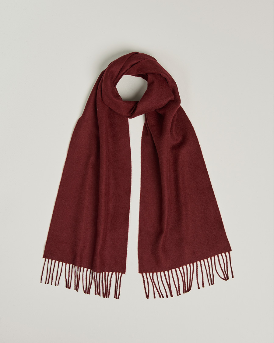 Herr | Begg & Co Vier Lambswool/Cashmere Solid Scarf Wine | Begg & Co | Vier Lambswool/Cashmere Solid Scarf Wine