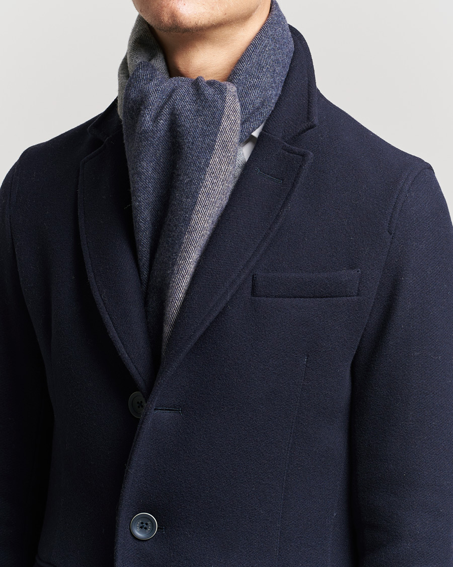 Herr |  | Begg & Co | Brook Recycled Cashmere/Merino Scarf Navy