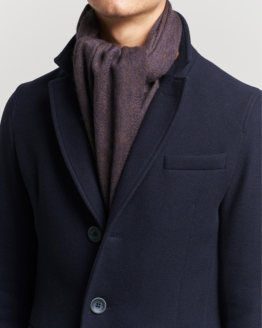 Herr | Begg & Co Arran Reversible Cashmere Scarf Navy/Vicuna | Begg & Co | Arran Reversible Cashmere Scarf Navy/Vicuna