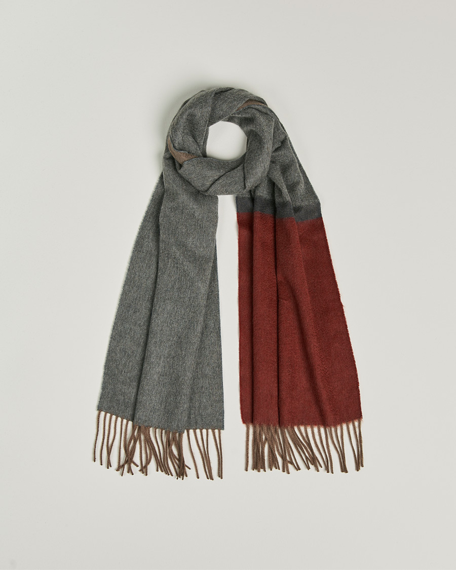 Herr | Begg & Co Arran Boarder Cashmere Scarf Derby Brick | Begg & Co | Arran Boarder Cashmere Scarf Derby Brick