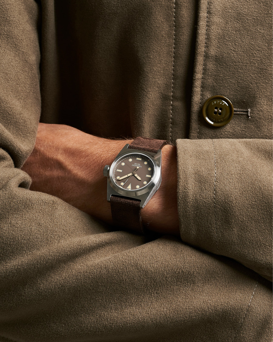 Herr | Läderarmband | UNIMATIC | Modello Due Field Watch Mocha Brown