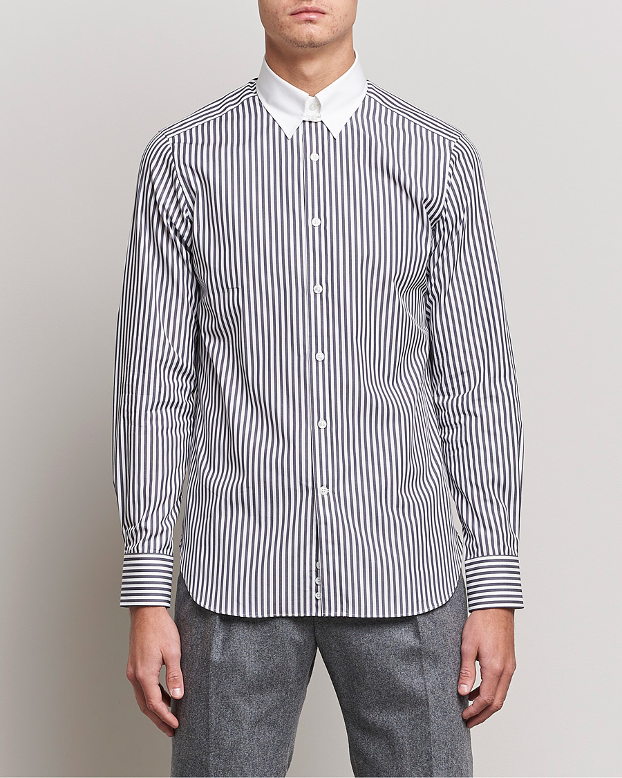 Herr | Skjortor | Beams F | Tab Collar Dress Shirt Grey/White