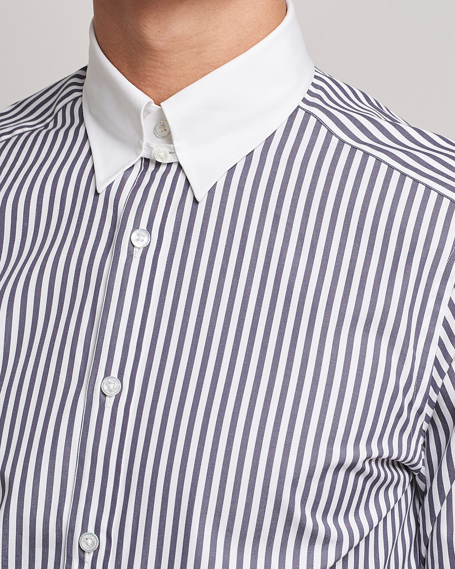 Herr | Skjortor | Beams F | Tab Collar Dress Shirt Grey/White