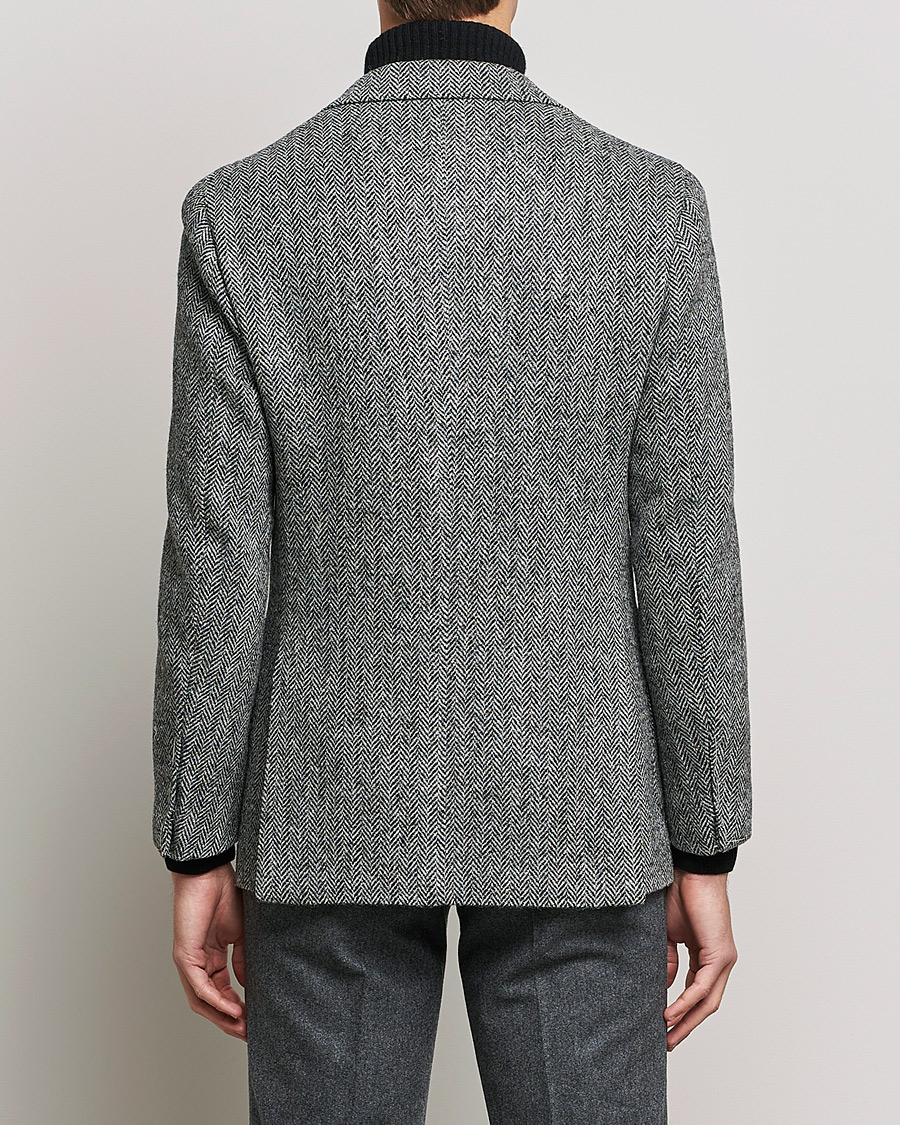 Herr | Kavajer | Beams F | Herringbone Tweed Jacket Dark Grey