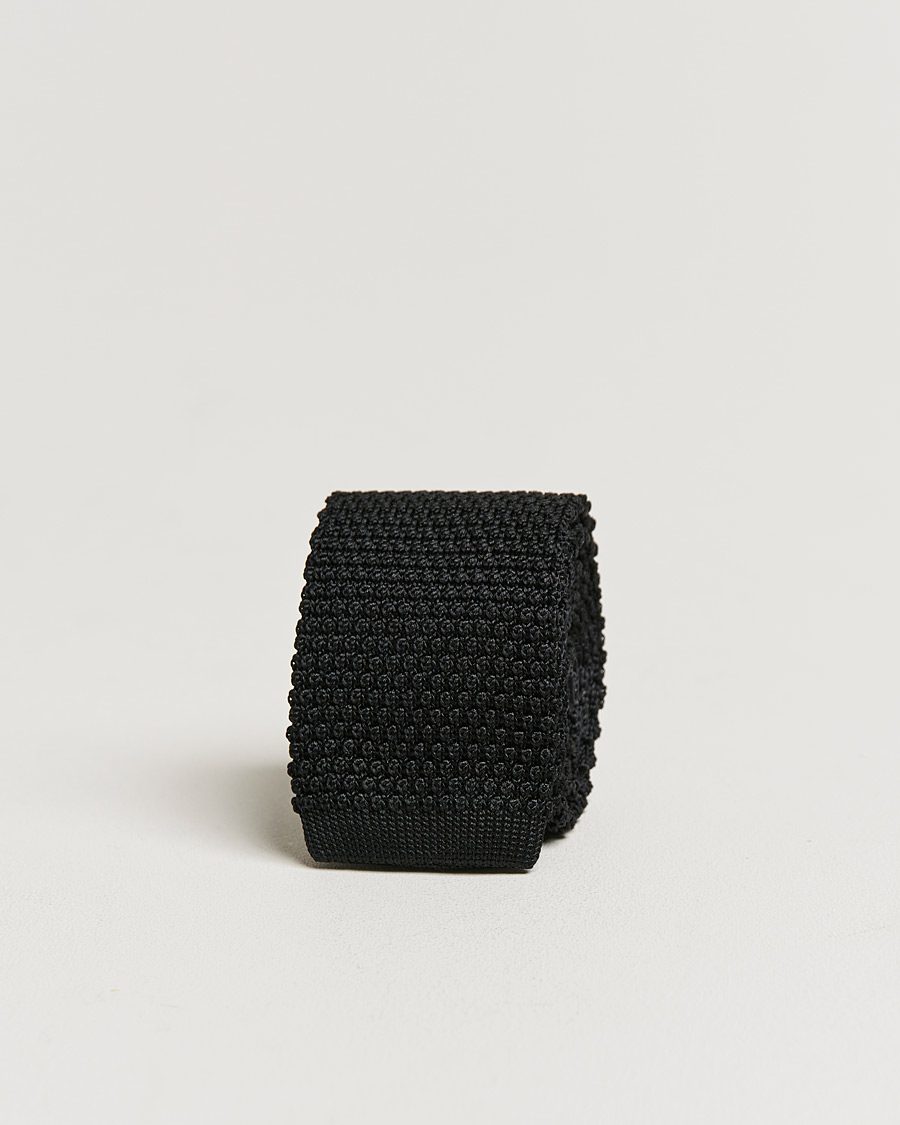 Herr | Beams F Knitted Silk Tie Black | Beams F | Knitted Silk Tie Black