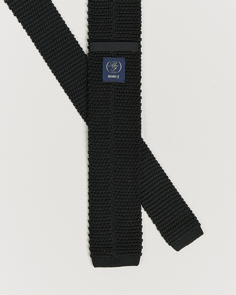 Herr | Beams F Knitted Silk Tie Black | Beams F | Knitted Silk Tie Black