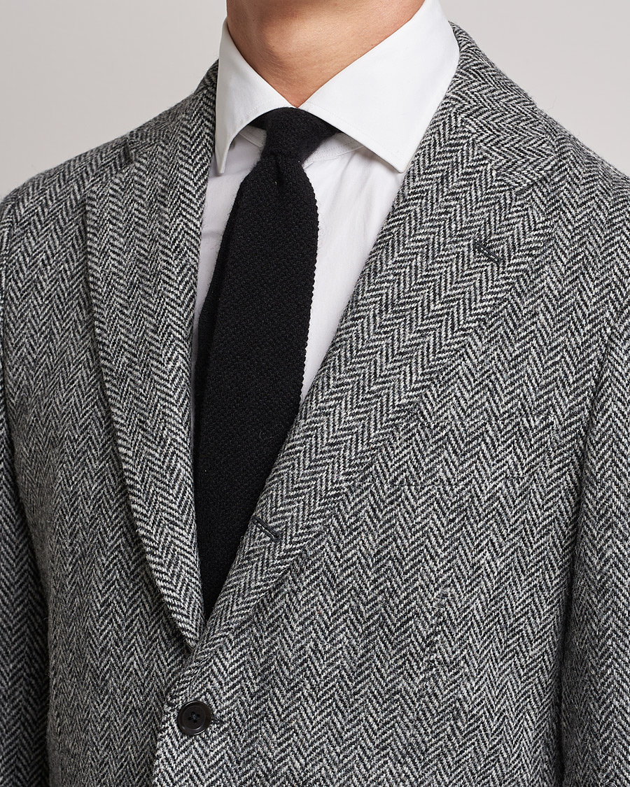 Herr |  | Beams F | Knitted Cashmere Tie Black