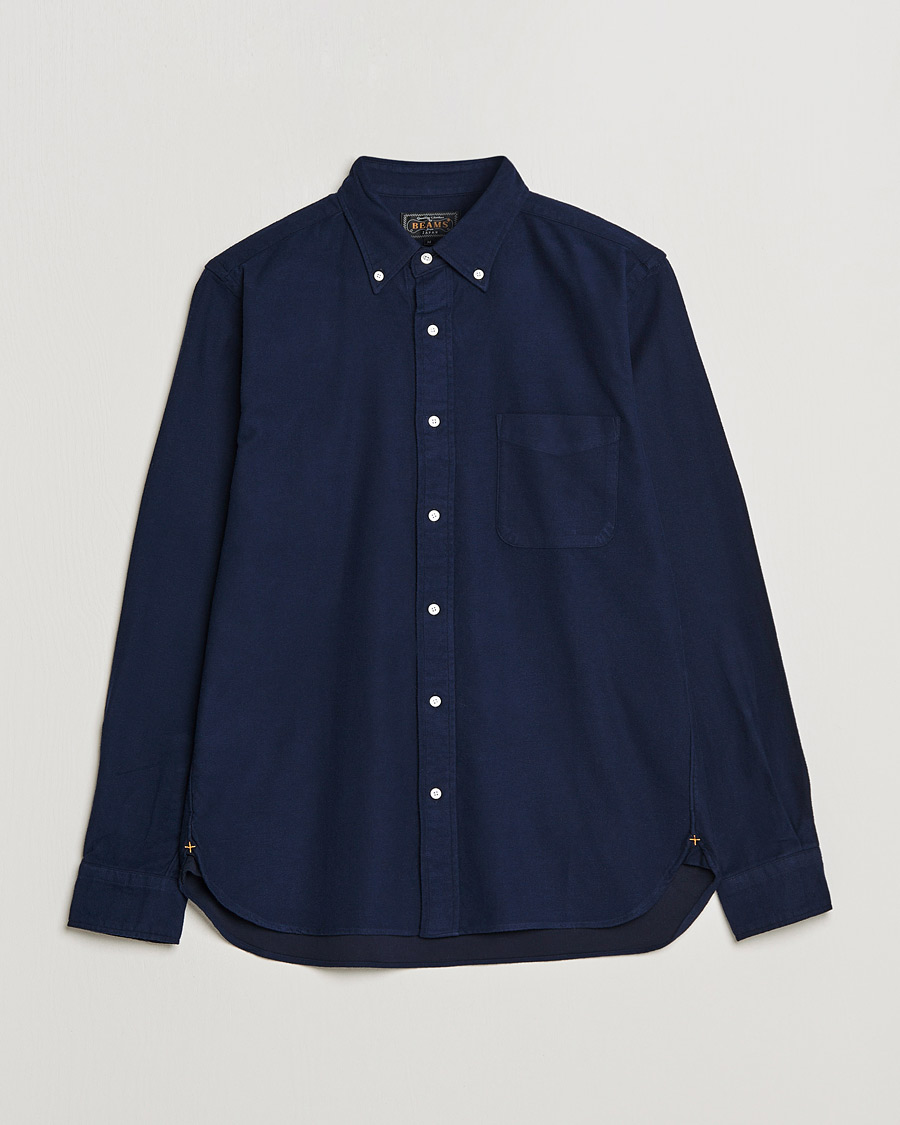 Herr | Skjortor | BEAMS PLUS | Flannel Button Down Shirt Navy