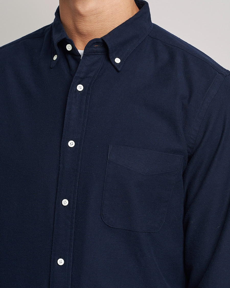 Herr | Skjortor | BEAMS PLUS | Flannel Button Down Shirt Navy