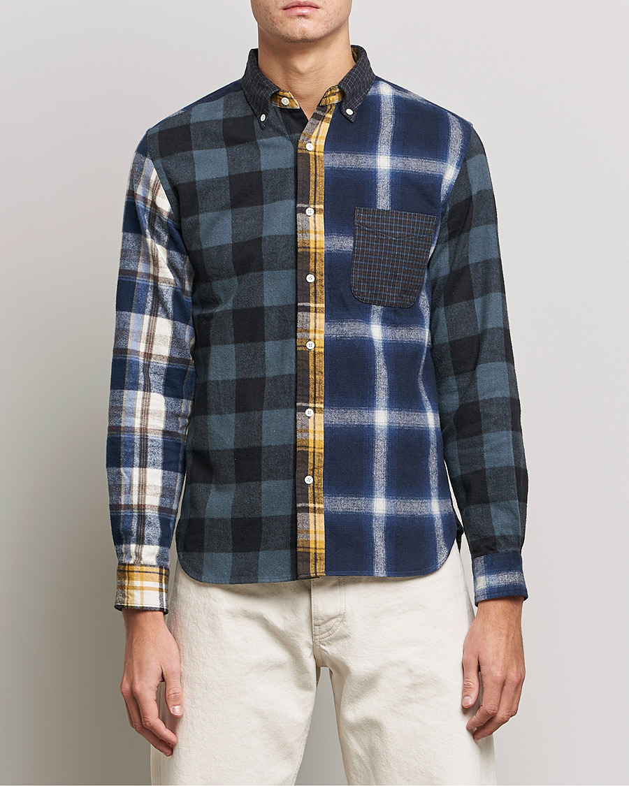 Herr | Japanese Department | BEAMS PLUS | Flannel Panel Button Down Shirt Navy Check