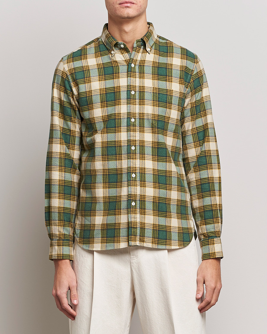 Herr | BEAMS PLUS | BEAMS PLUS | Flannel Button Down Shirt Green Check