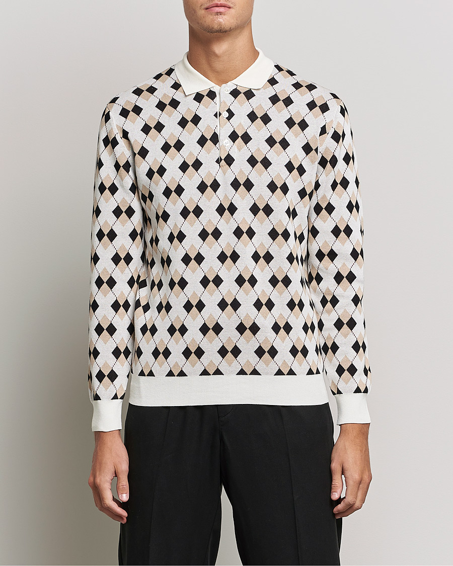 Herr | Japanese Department | BEAMS PLUS | Argyle Knitted Polo Off White