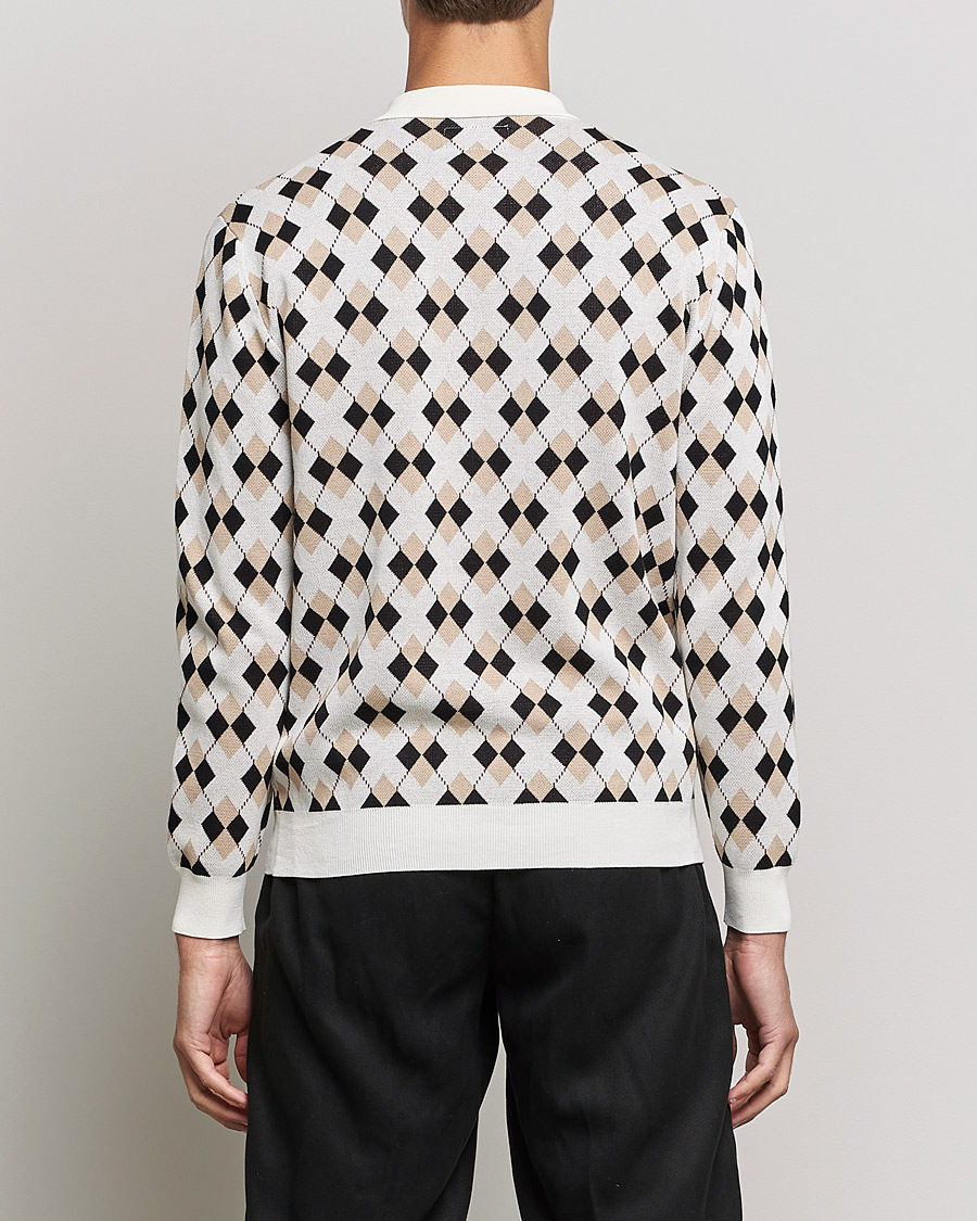 Herr | Tröjor | BEAMS PLUS | Argyle Knitted Polo Off White