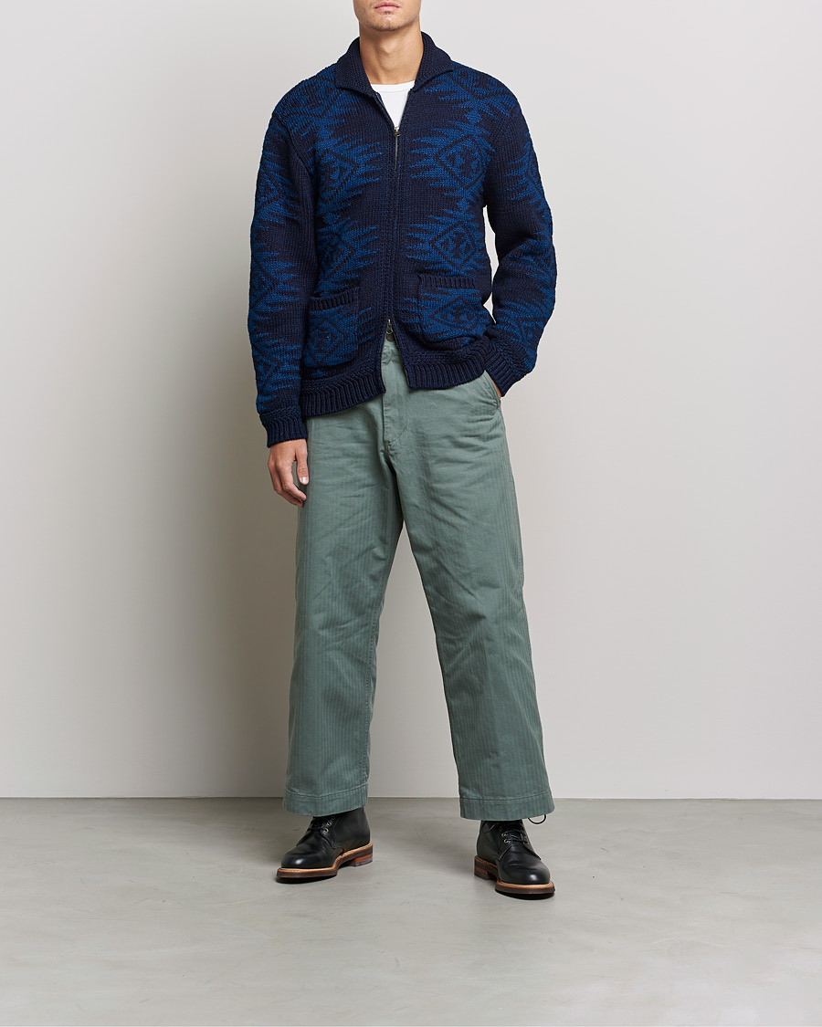 Herr | Tröjor | BEAMS PLUS | Cowichan Cardigan Navy