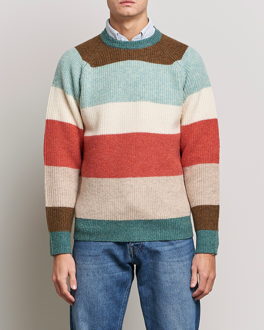 Herr | Tröjor | BEAMS PLUS | Block Stripe Sweater Multi Stripe