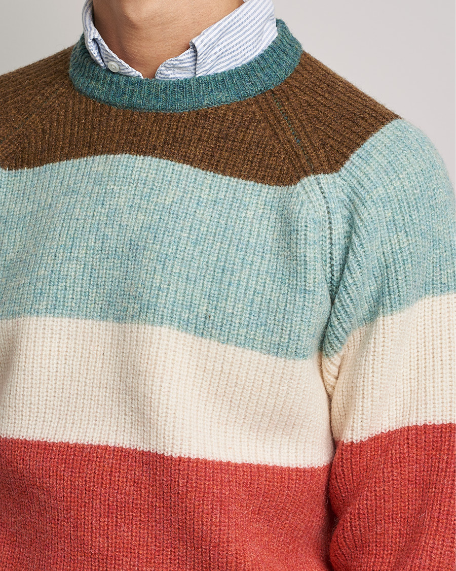 Herr | Tröjor | BEAMS PLUS | Block Stripe Sweater Multi Stripe