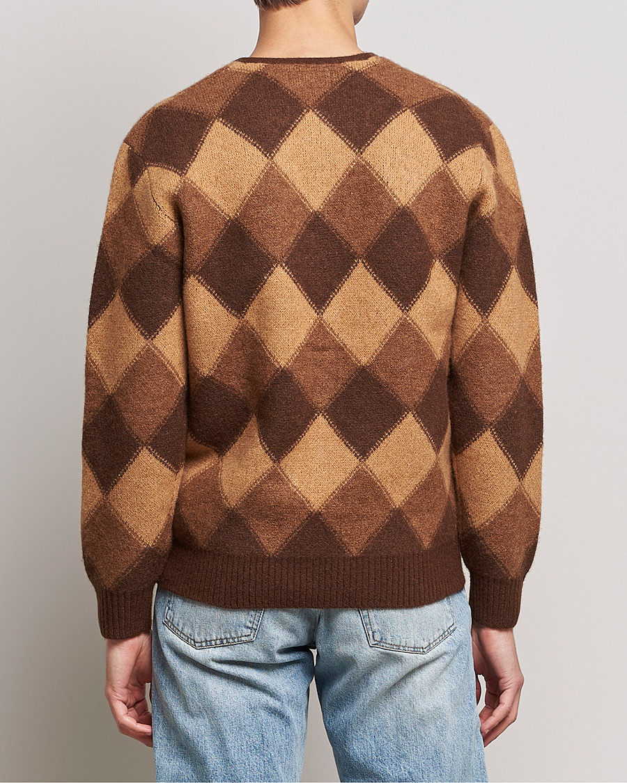 Herr | Tröjor | BEAMS PLUS | Argyle Jacquard Cardigan Brown 