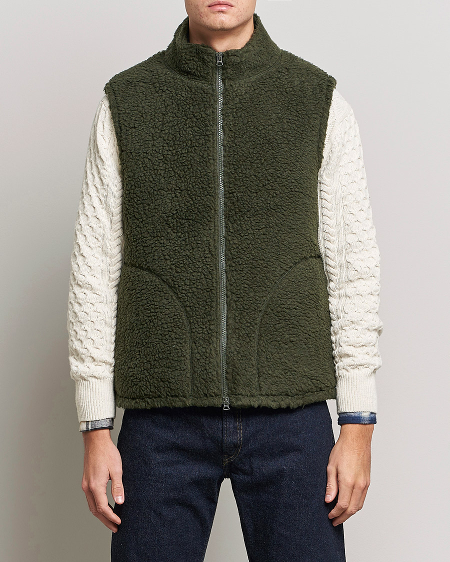 Herr | Jackor | BEAMS PLUS | Boa Fleece Vest Forest Green
