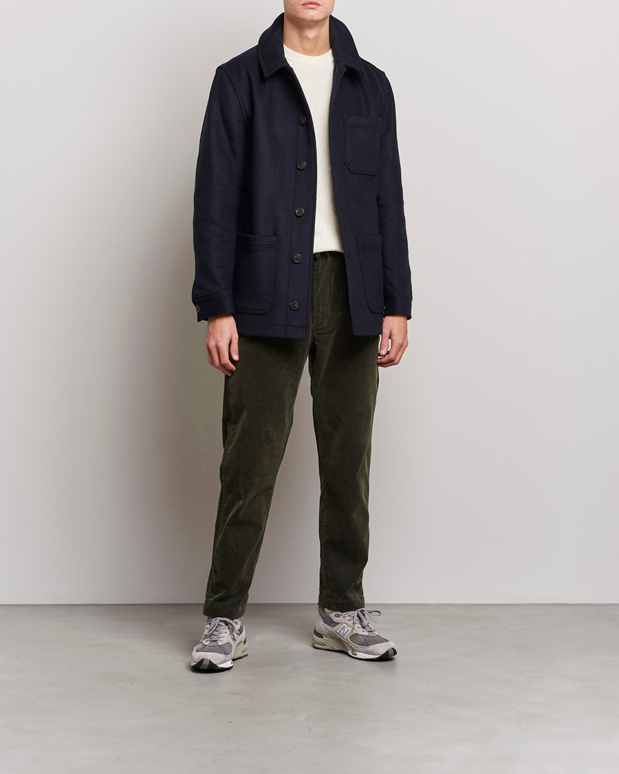Herr | Byxor | orSlow | New Yorker Corduroy Pants Army Green