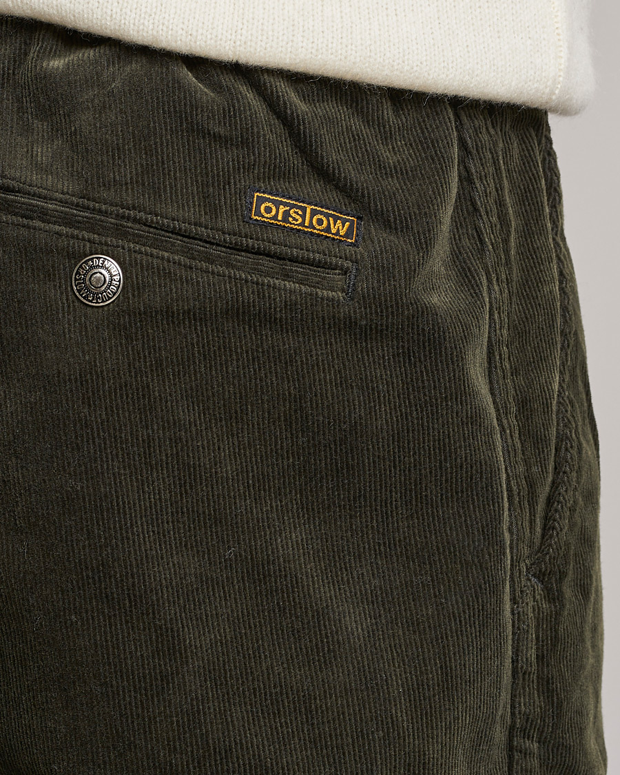 Herr | Byxor | orSlow | New Yorker Corduroy Pants Army Green