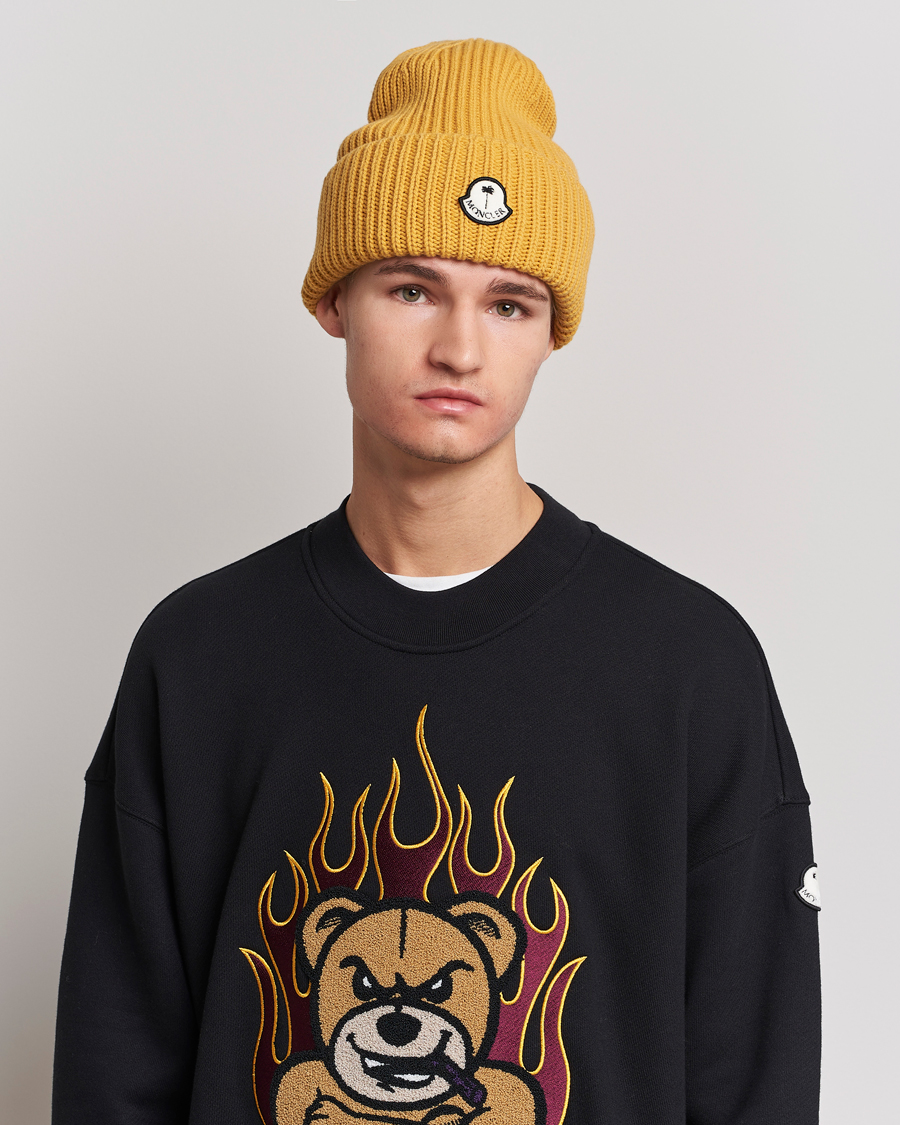 Herr | 8 Moncler Genius Palm Angels Wool Beanie Yellow | Moncler Genius | 8 Palm Angels Wool Beanie Yellow