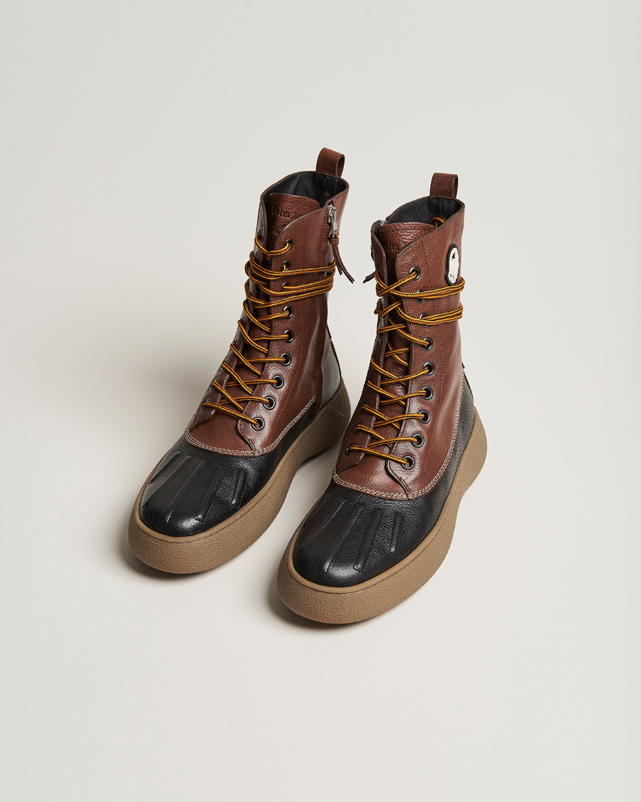 Herr | | Moncler Genius | 8 Palm Angels Winter Gommino Leather Boots Dark Brown