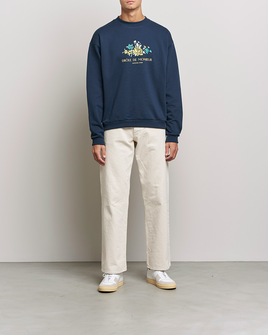 Herr | Tröjor | Drôle de Monsieur | Fleur Sweatshirt Navy