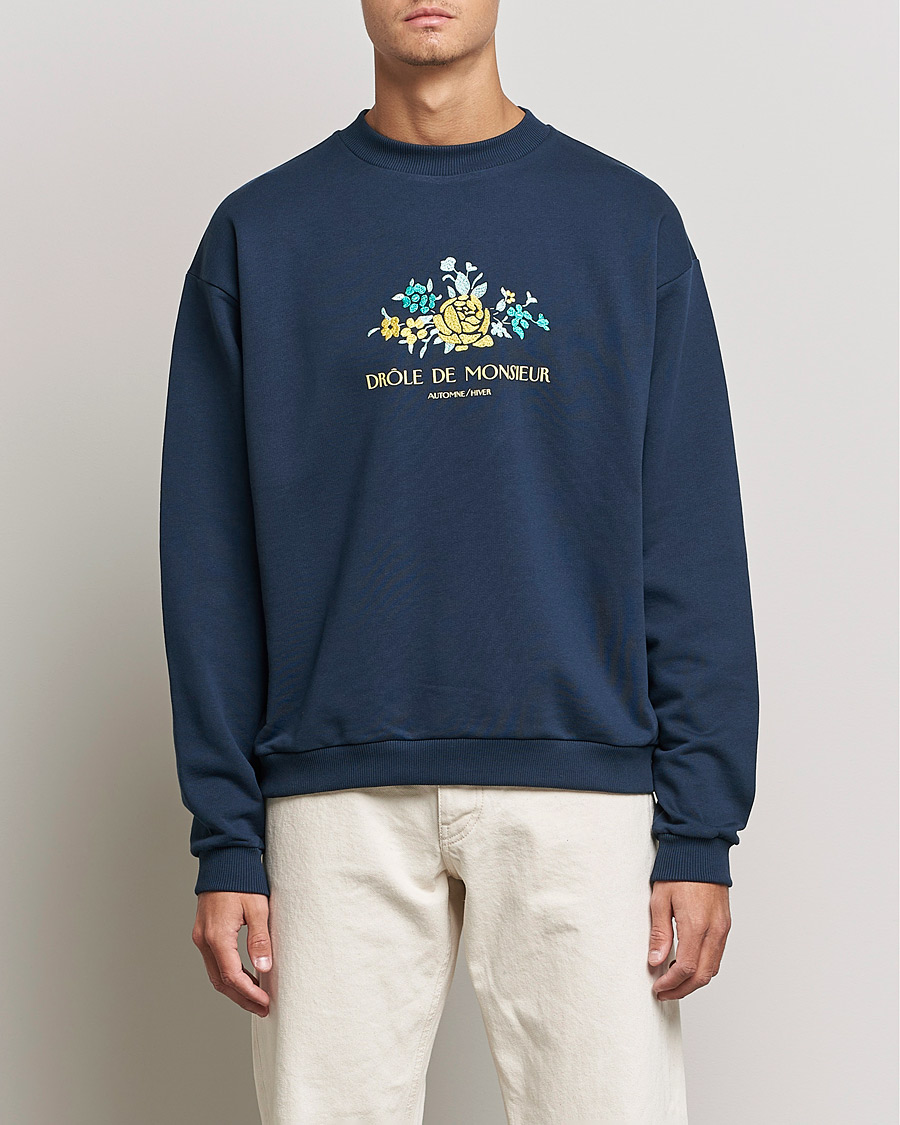 Herr | Tröjor | Drôle de Monsieur | Fleur Sweatshirt Navy