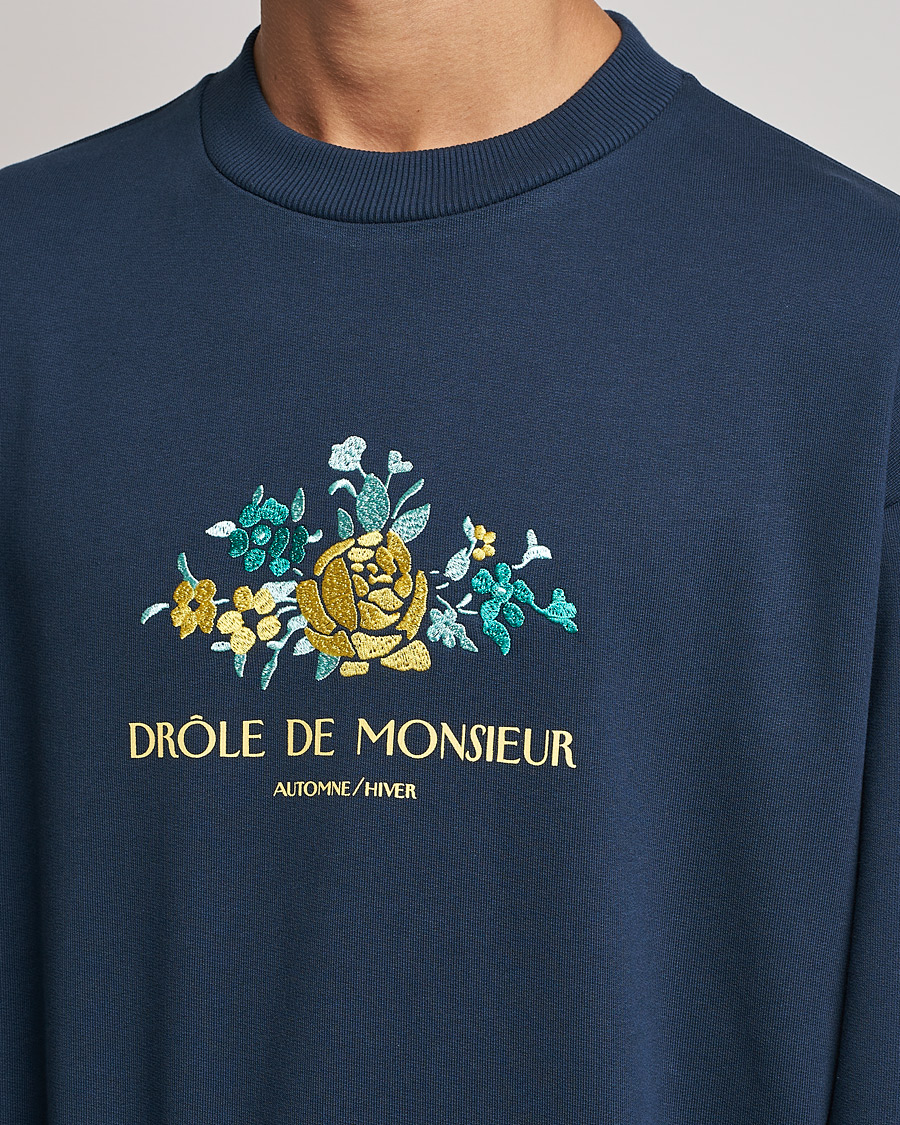Herr | Tröjor | Drôle de Monsieur | Fleur Sweatshirt Navy