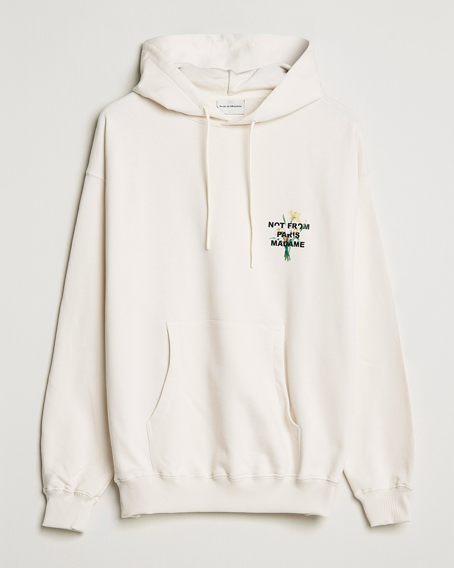 Herr | Tröjor | Drôle de Monsieur | Fleur Slogan Hoodie Off White