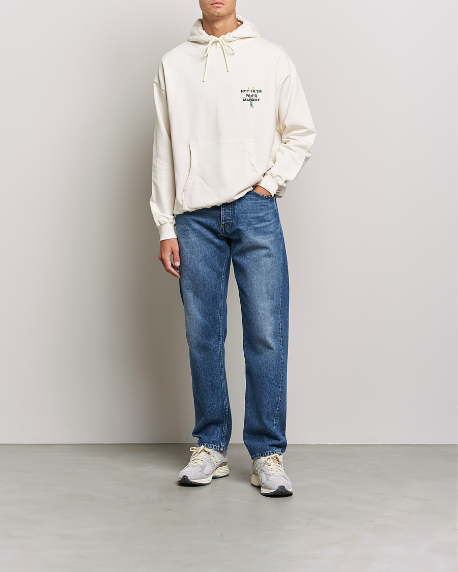 Herr | Tröjor | Drôle de Monsieur | Fleur Slogan Hoodie Off White