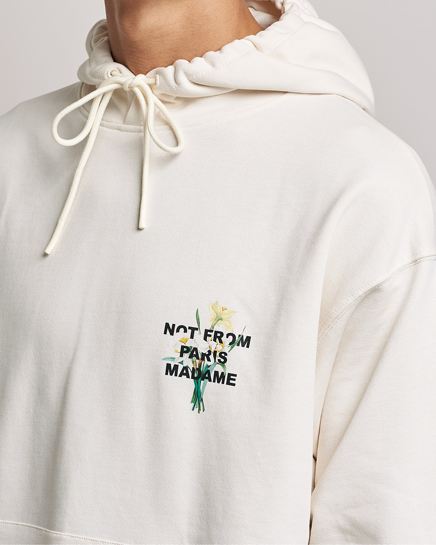 Herr | Tröjor | Drôle de Monsieur | Fleur Slogan Hoodie Off White