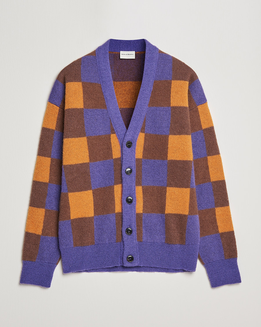 Herr | Tröjor | Drôle de Monsieur | Le Cardigan Mohair Purple/Orange