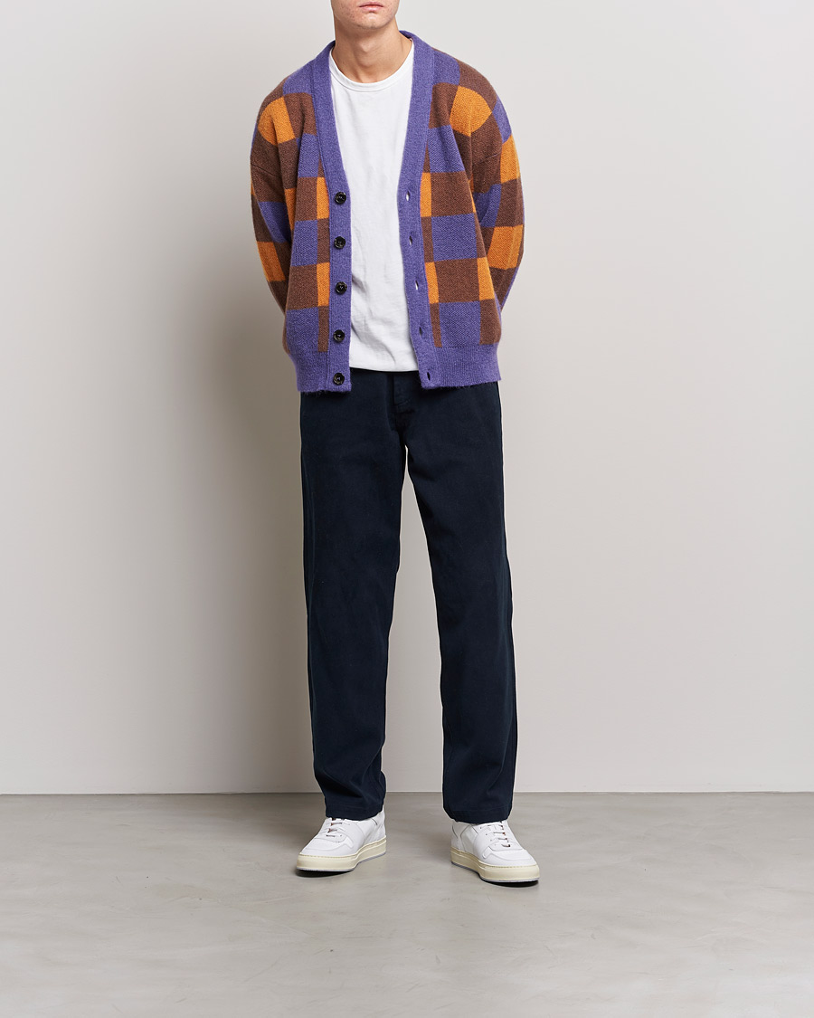 Herr | Tröjor | Drôle de Monsieur | Le Cardigan Mohair Purple/Orange