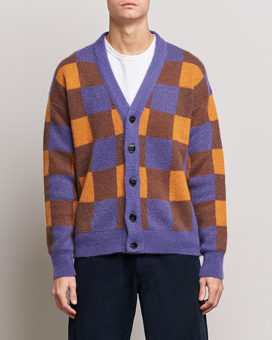Herr | Cardigans | Drôle de Monsieur | Le Cardigan Mohair Purple/Orange