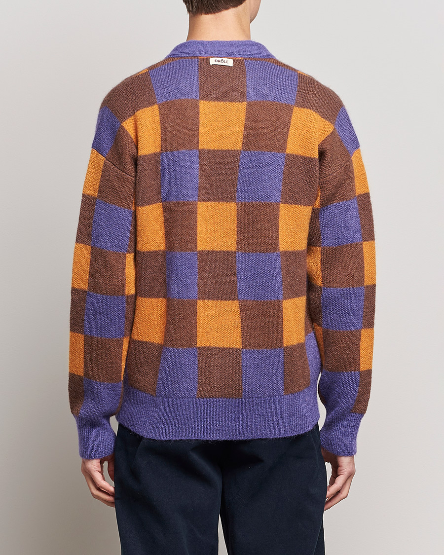 Herr | Tröjor | Drôle de Monsieur | Le Cardigan Mohair Purple/Orange
