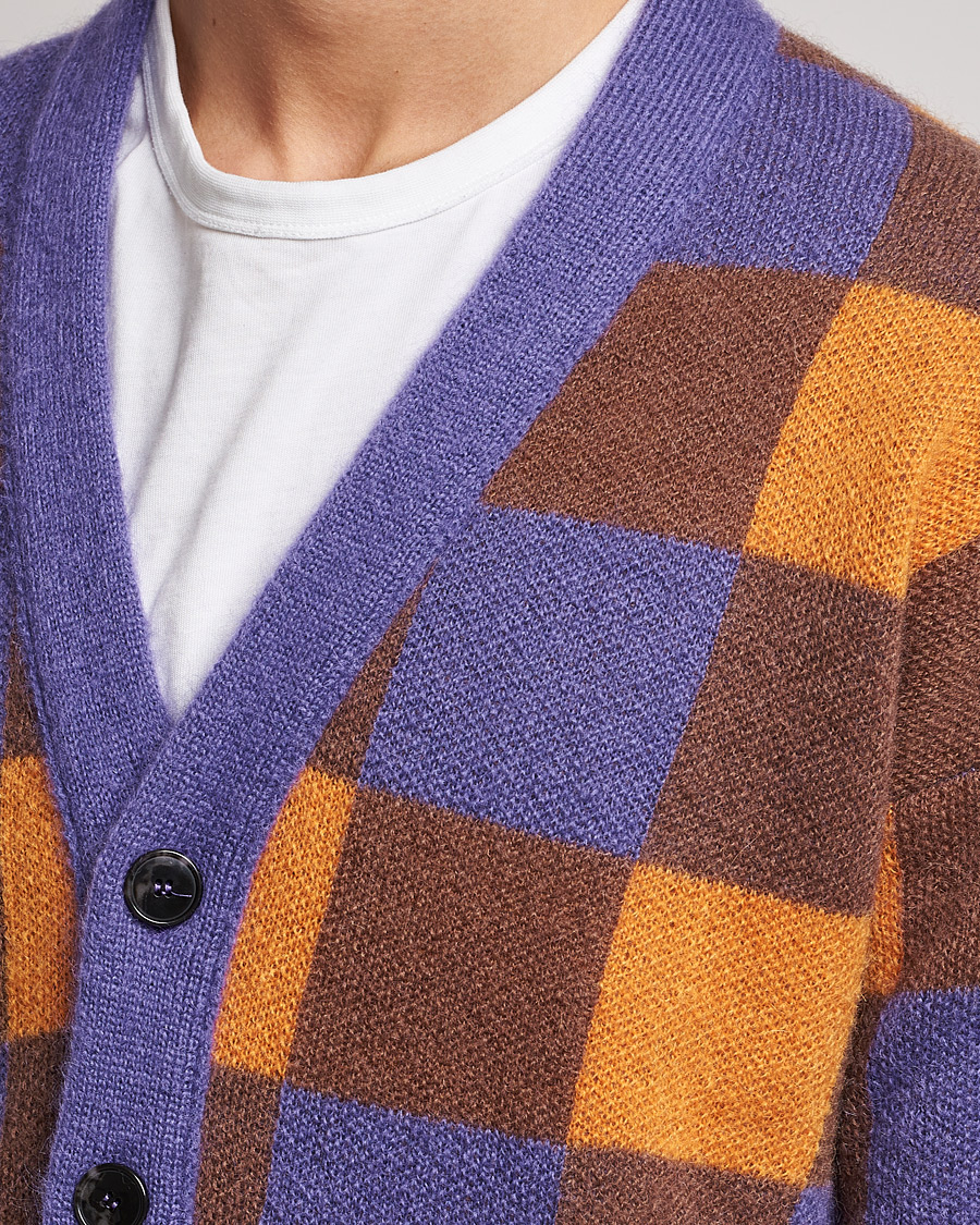 Herr | Tröjor | Drôle de Monsieur | Le Cardigan Mohair Purple/Orange