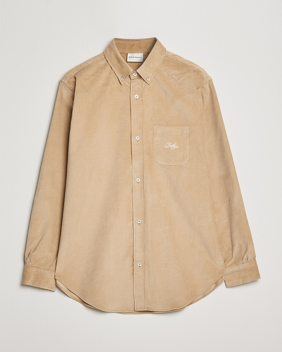 Herr | Skjortor | Drôle de Monsieur | Corduroy Oversize Shirt Beige