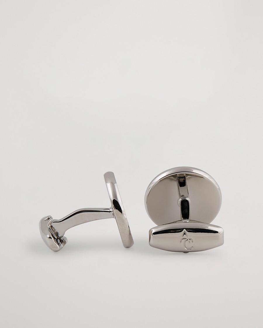 Herr | Black Tie | Amanda Christensen | Cufflink & Shirt Studs Set White/Silver